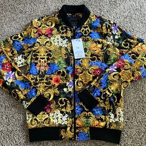 Denim & flower jacket